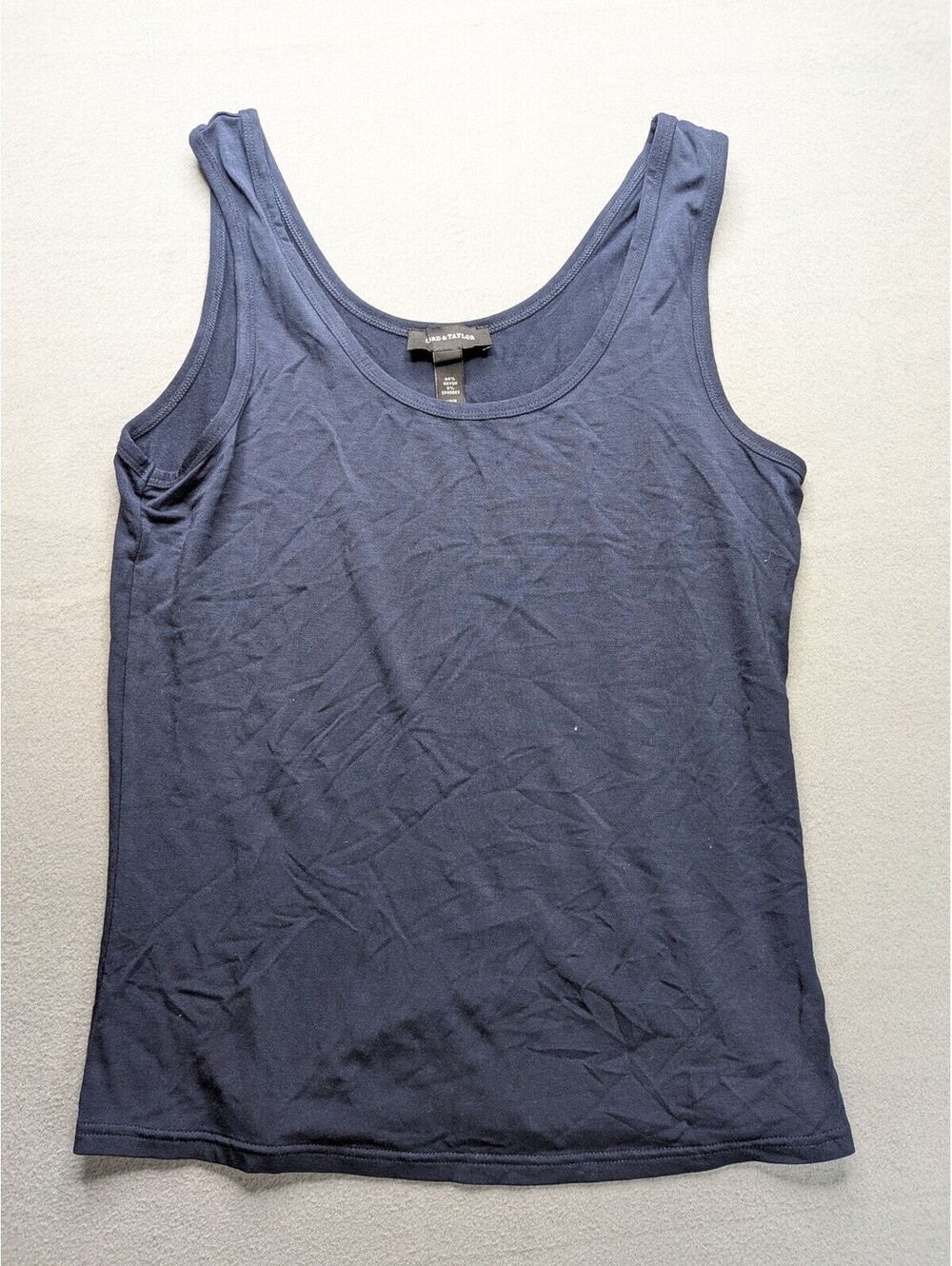 Lord & Taylor Tank Top Womens M Blue Scoop Neck Stretch Jersey Camisole Basic